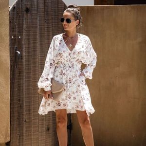 💫VICI-Pro glow floral smocked pocketed dress💫